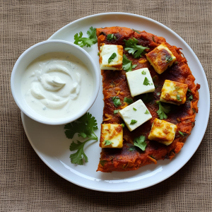 Paneer Parota With Curd